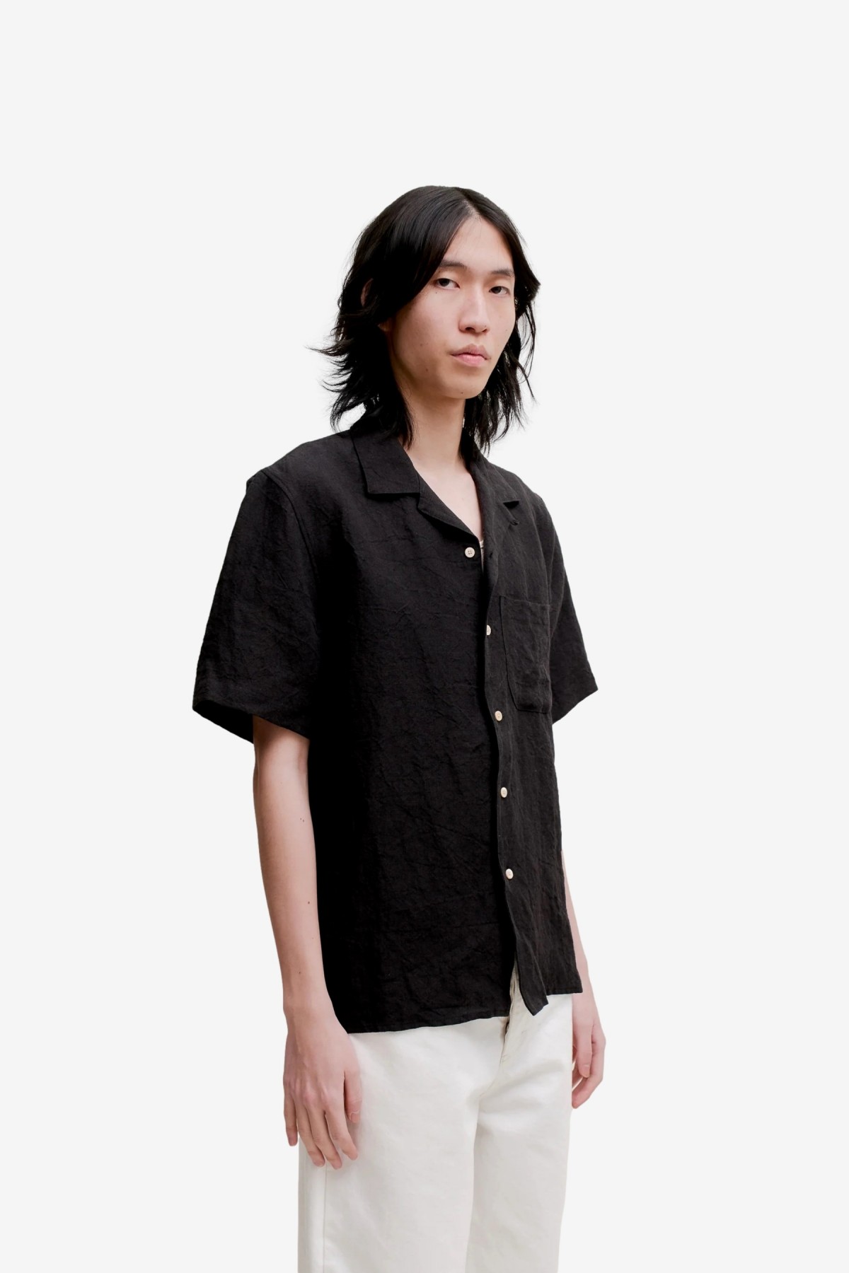 A Kind of Guise Gioia Shirt in Mystic Black Linen
