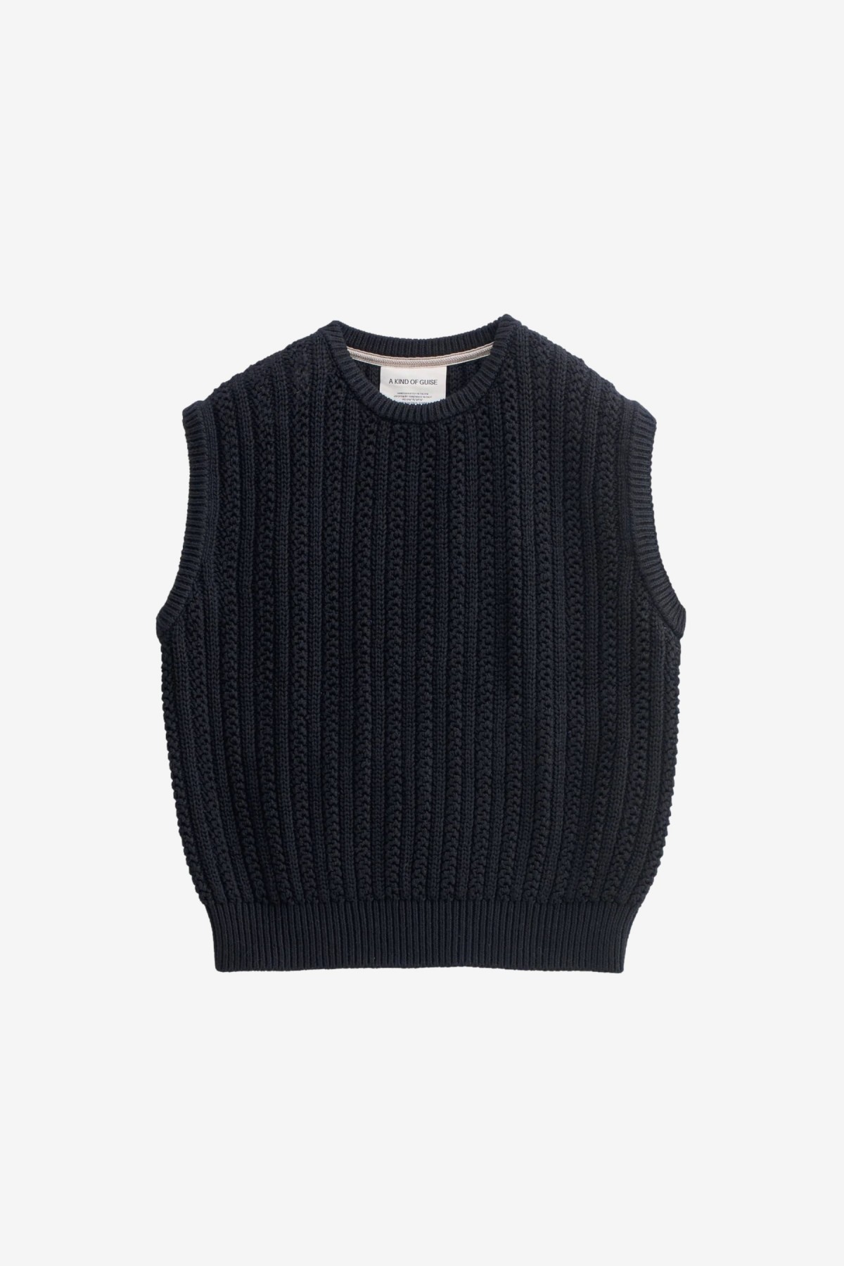 A Kind of Guise Vinay Knit Vest in Washed Ebony