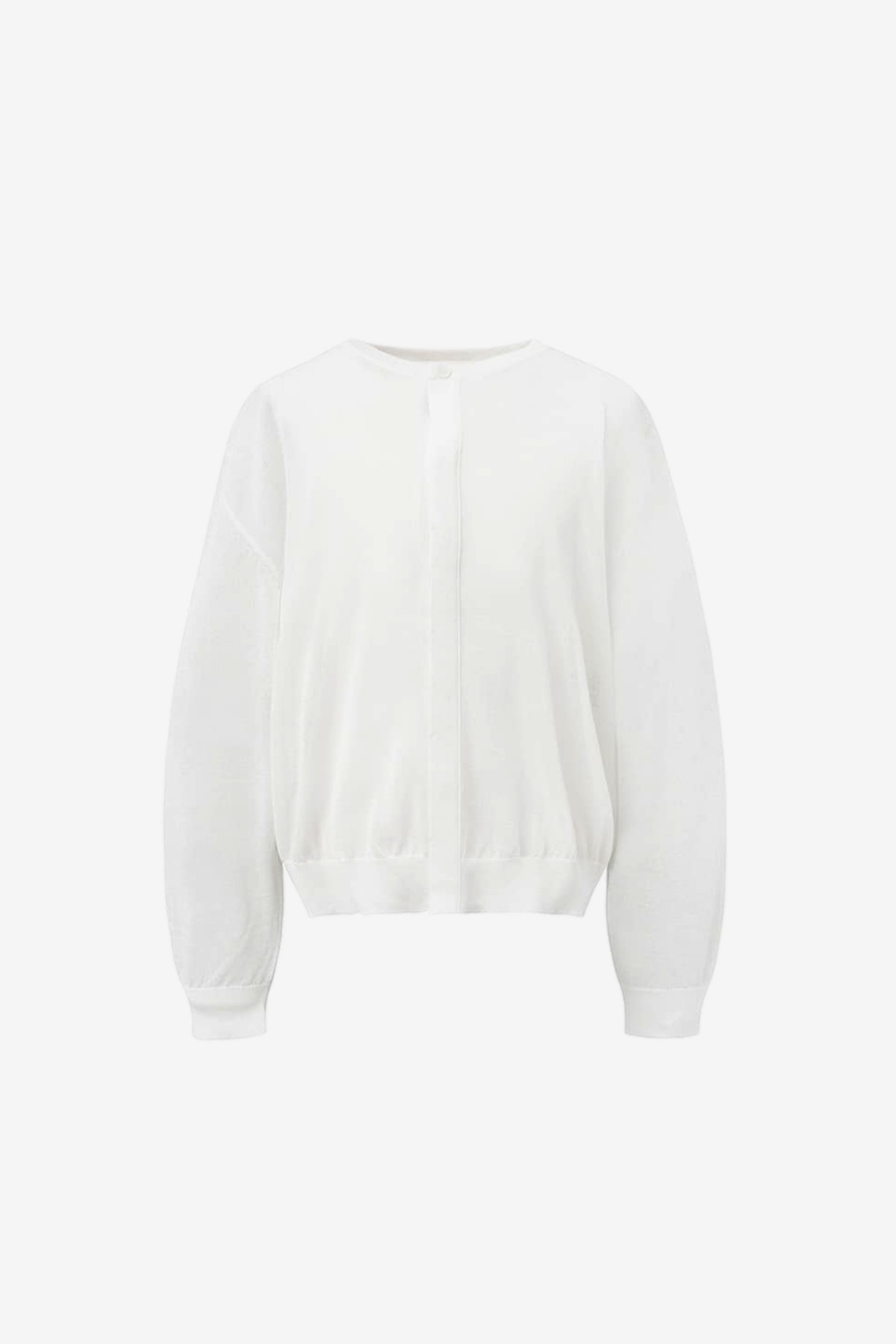Amomento Sheer Round Cardigan in White
