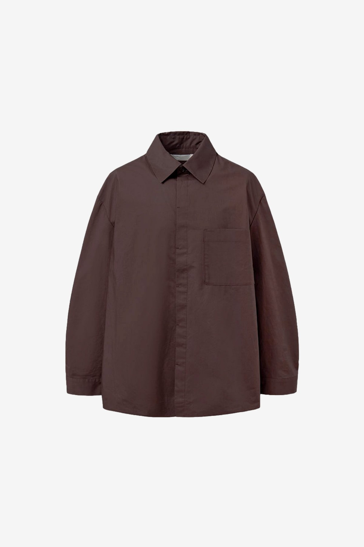 Amomento Square Pocket Oversized Shirts in Burgundy