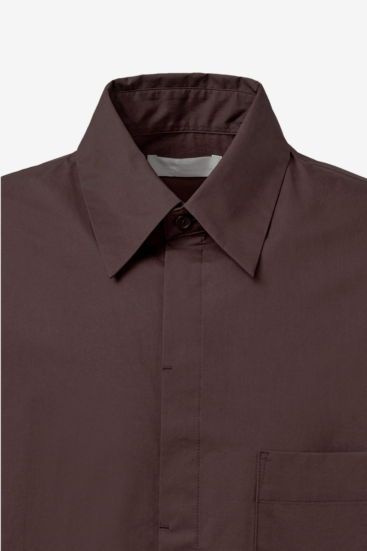 Amomento Square Pocket Oversized Shirts in Burgundy