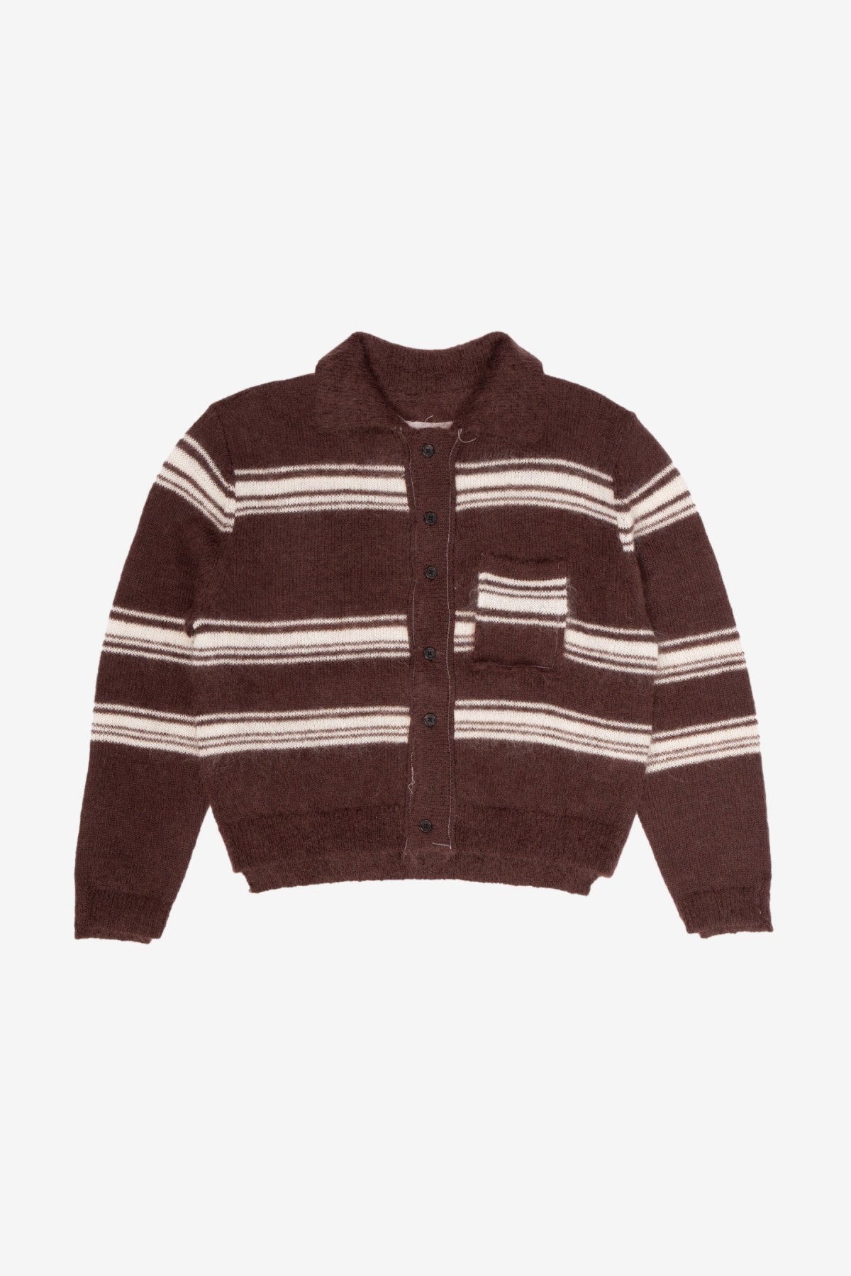 70s Cardigan in Brown Off White Camiel Fortgens Afura Store