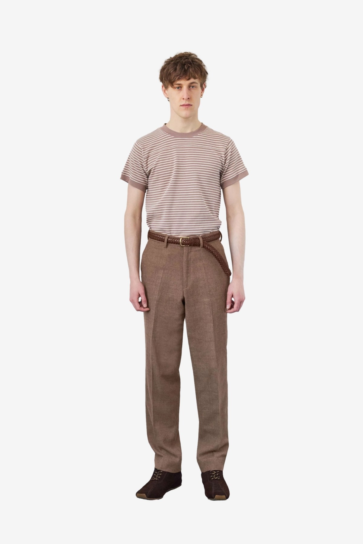 Carter Young Flat Front Trouser in Mocha
