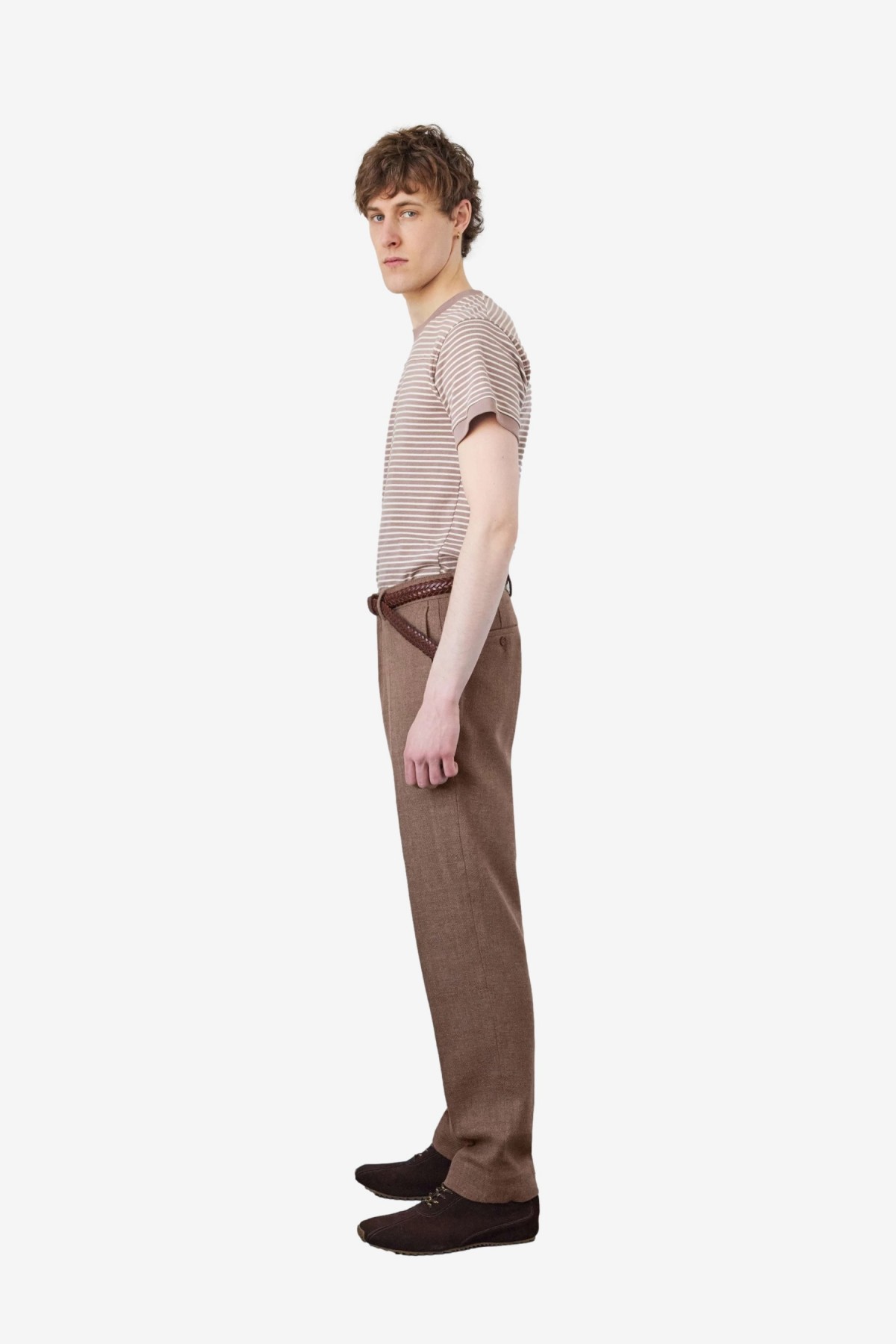 Carter Young Flat Front Trouser in Mocha