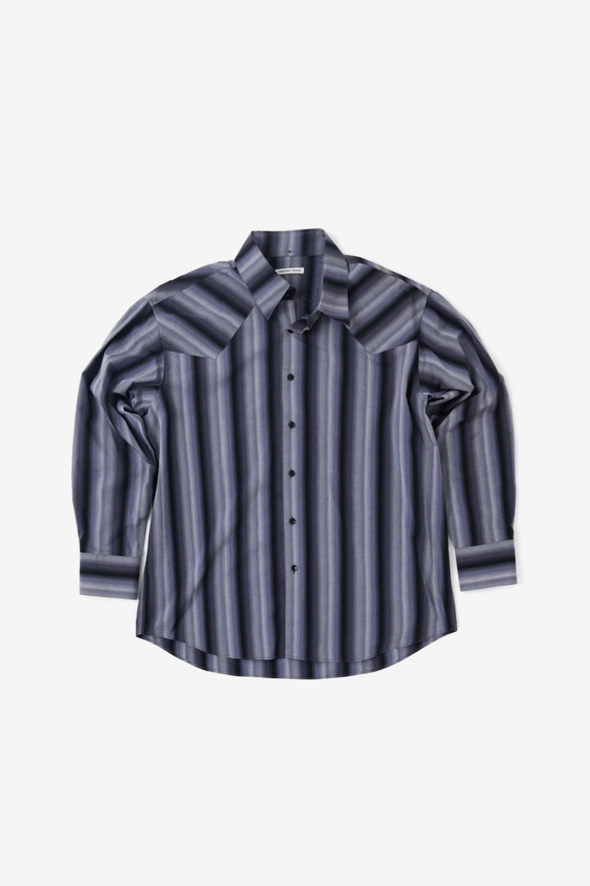Carter Young Western Business Shirt in Ombre Stripe