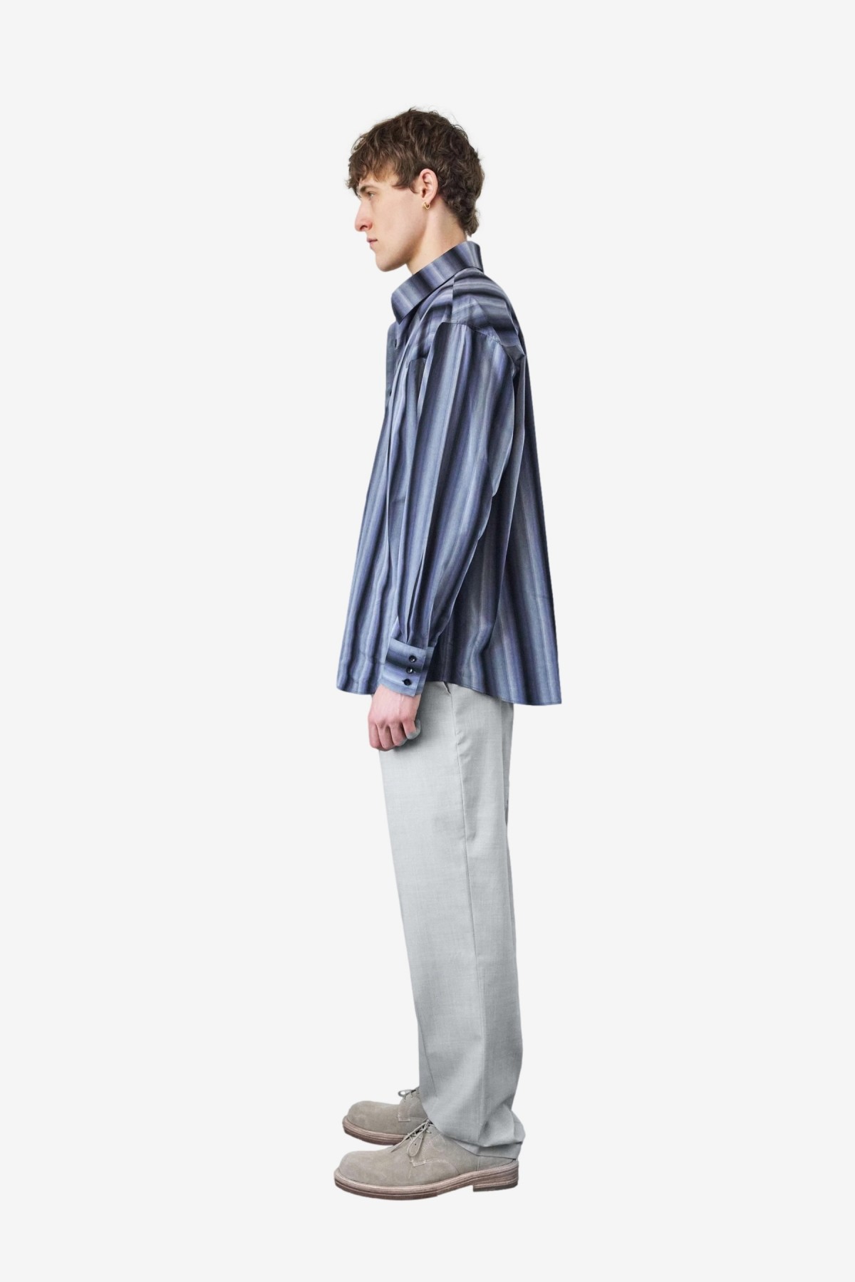 Carter Young Western Business Shirt in Ombre Stripe