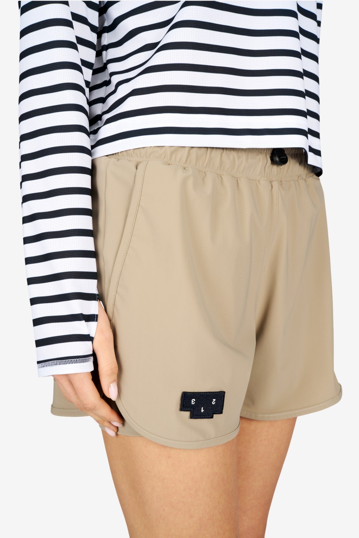 UNNA Flow Shorts 3" in Warm Sand
