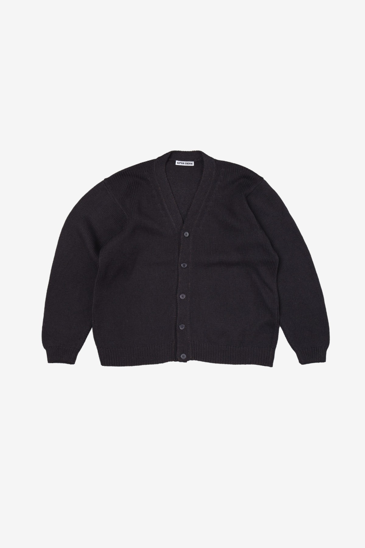 Kaptain Sunshine Cotton Washi Hand Frame Cardigan in Ink Black