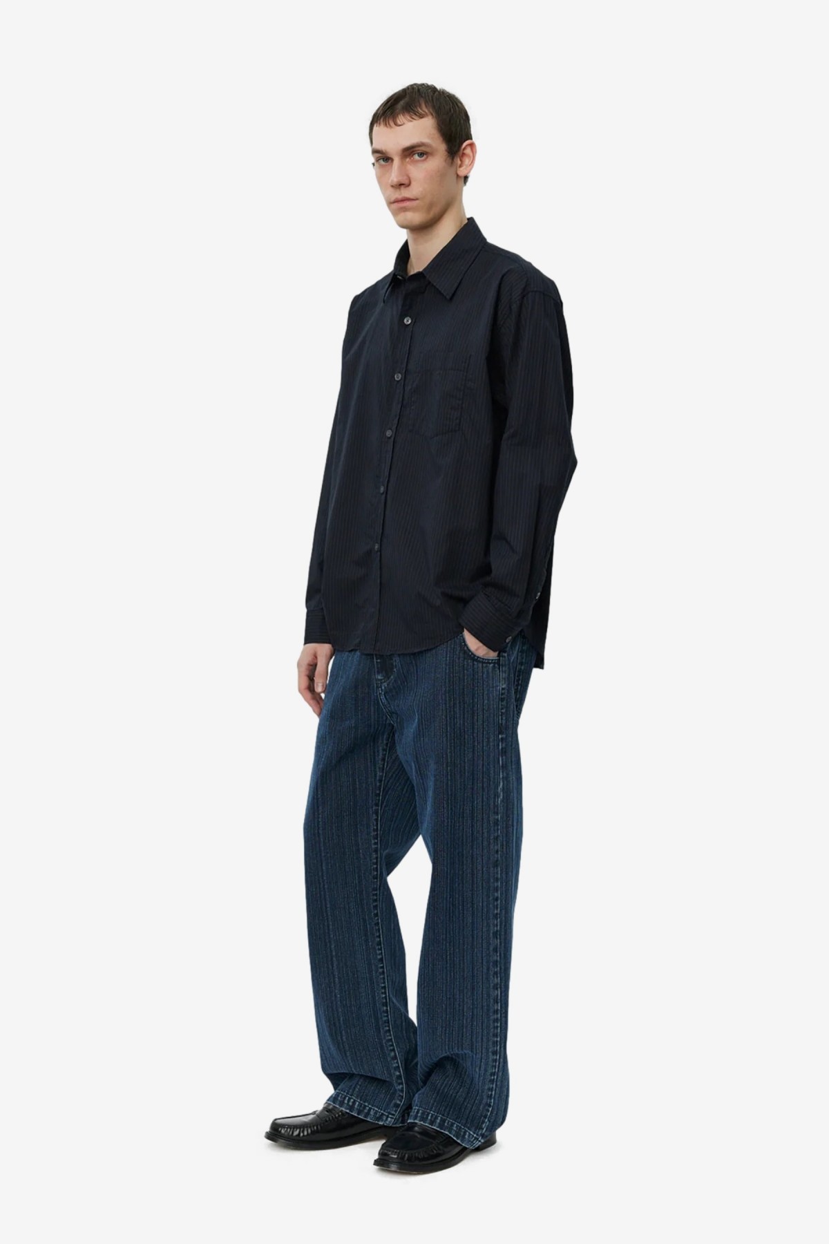 mfpen Executive Shirt in Black Pinstripe