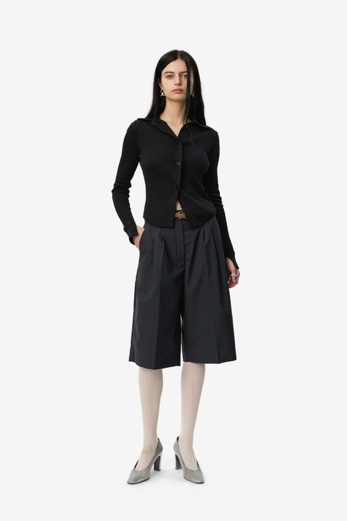mfpen Favorite Shorts in Dark Grey Pinstripe