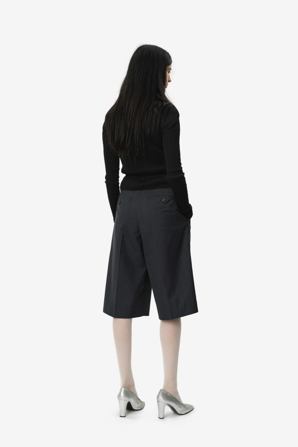 mfpen Favorite Shorts in Dark Grey Pinstripe