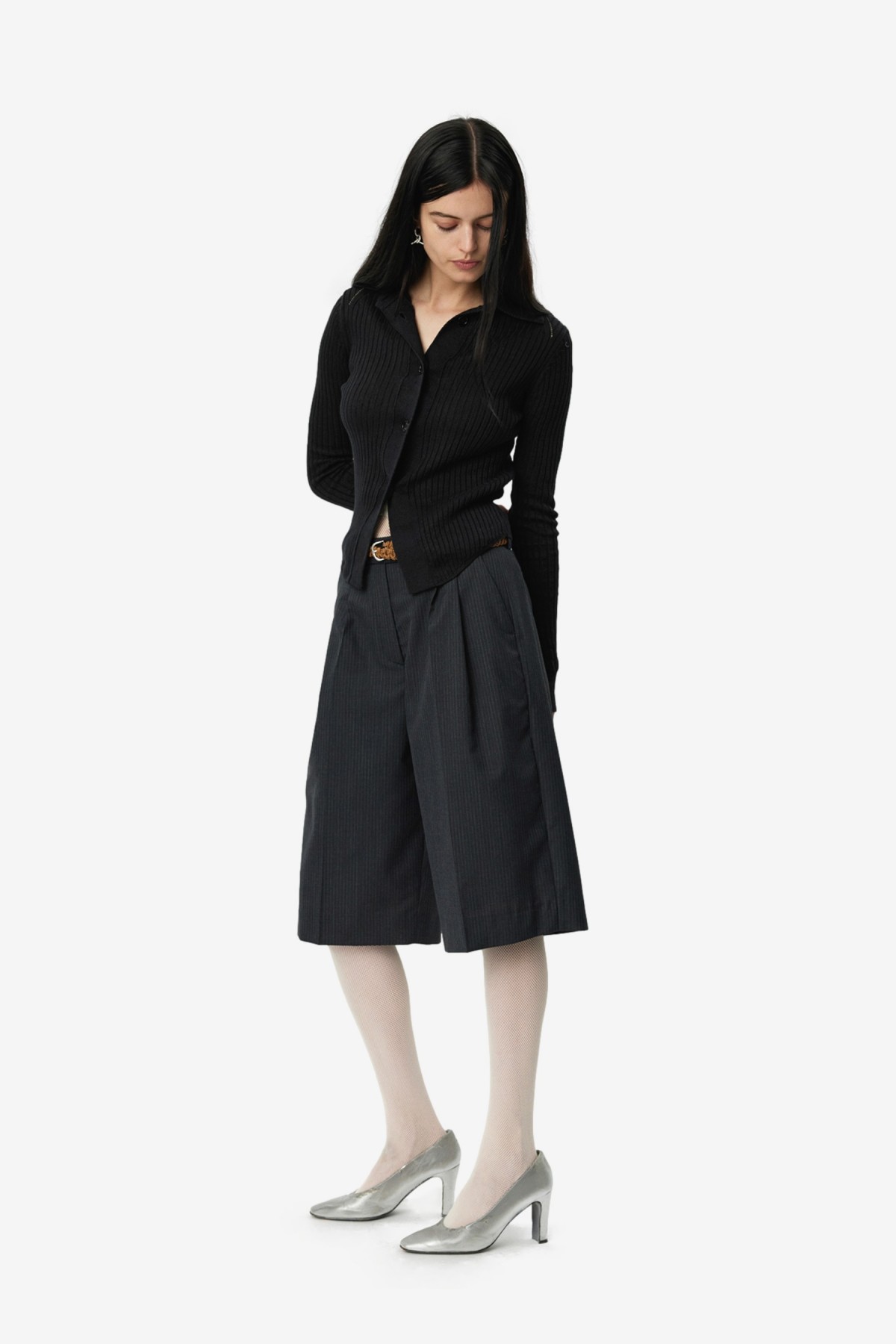 mfpen Favorite Shorts in Dark Grey Pinstripe
