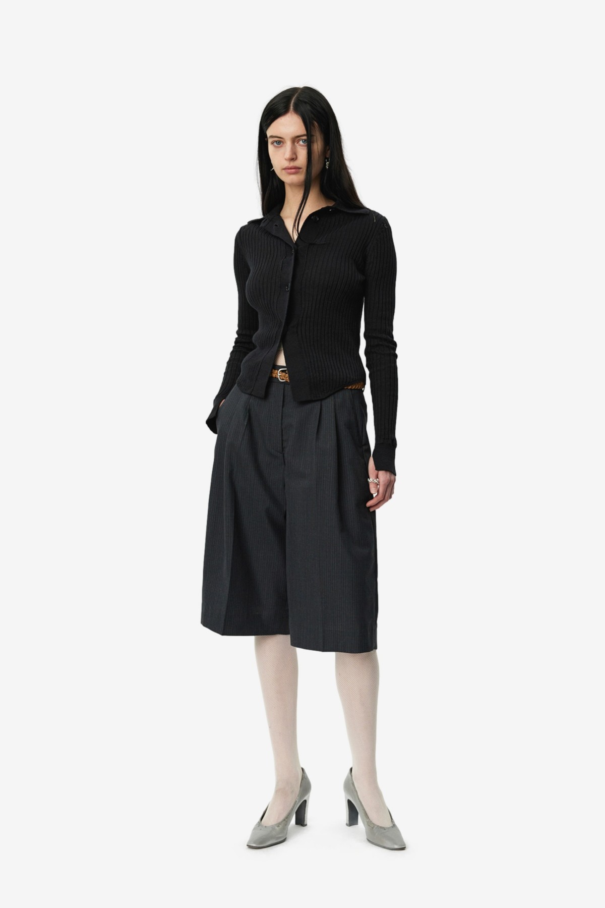 mfpen Favorite Shorts in Dark Grey Pinstripe