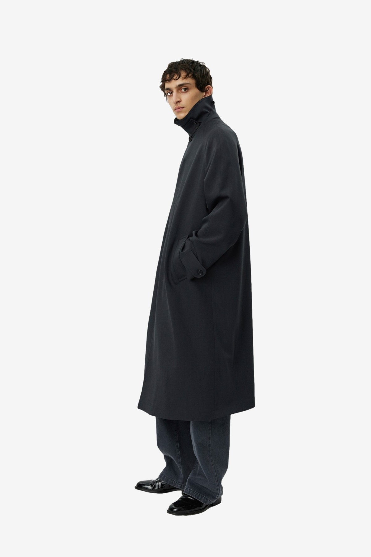 mfpen Installation Coat in Dark Grey Wool