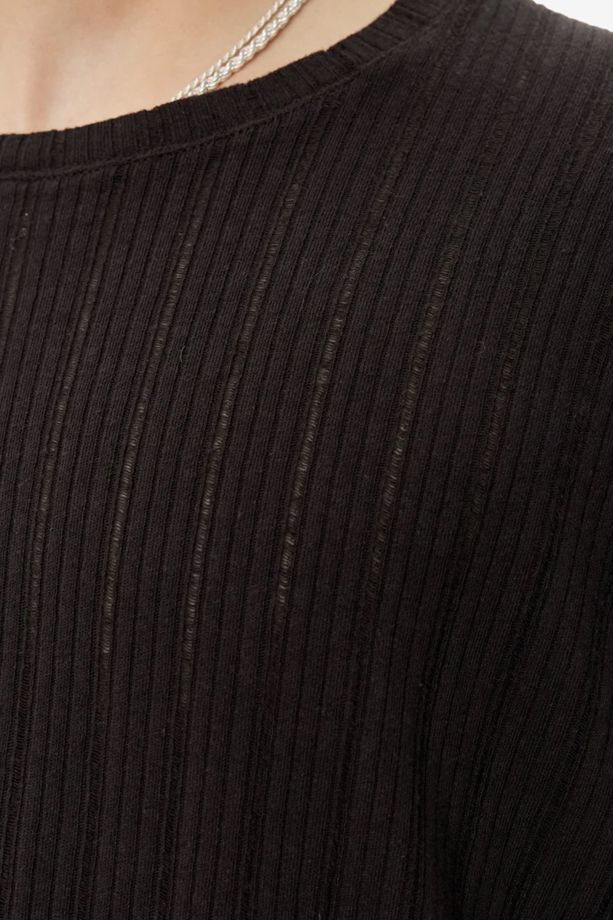 mfpen LS Round Neck in Brown Rib