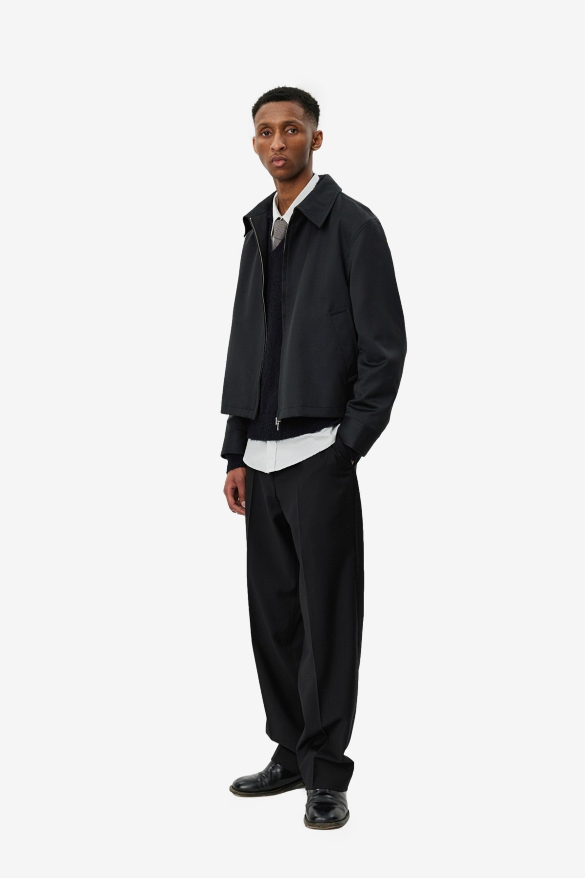 mfpen Mail Jacket in Black Vintage Stripe
