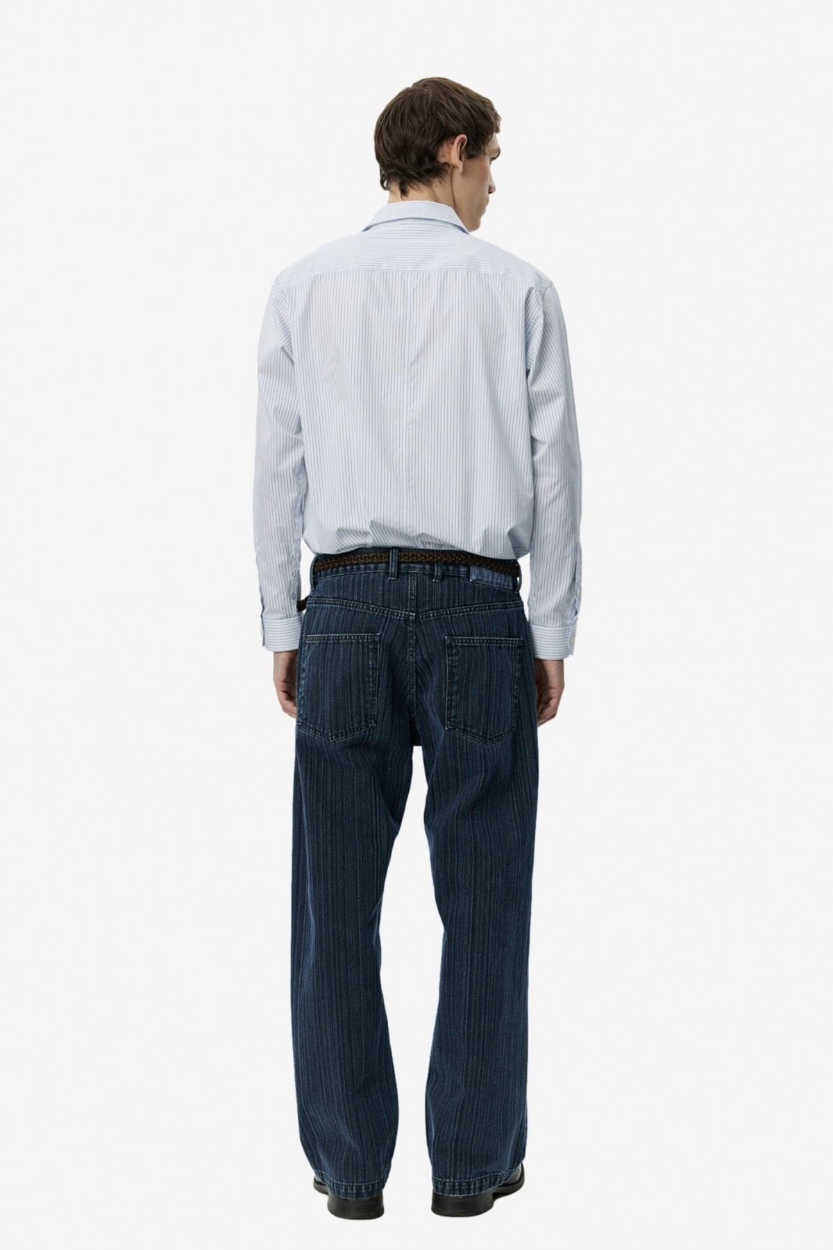 mfpen Straight Cut Jeans in Blue Stripe