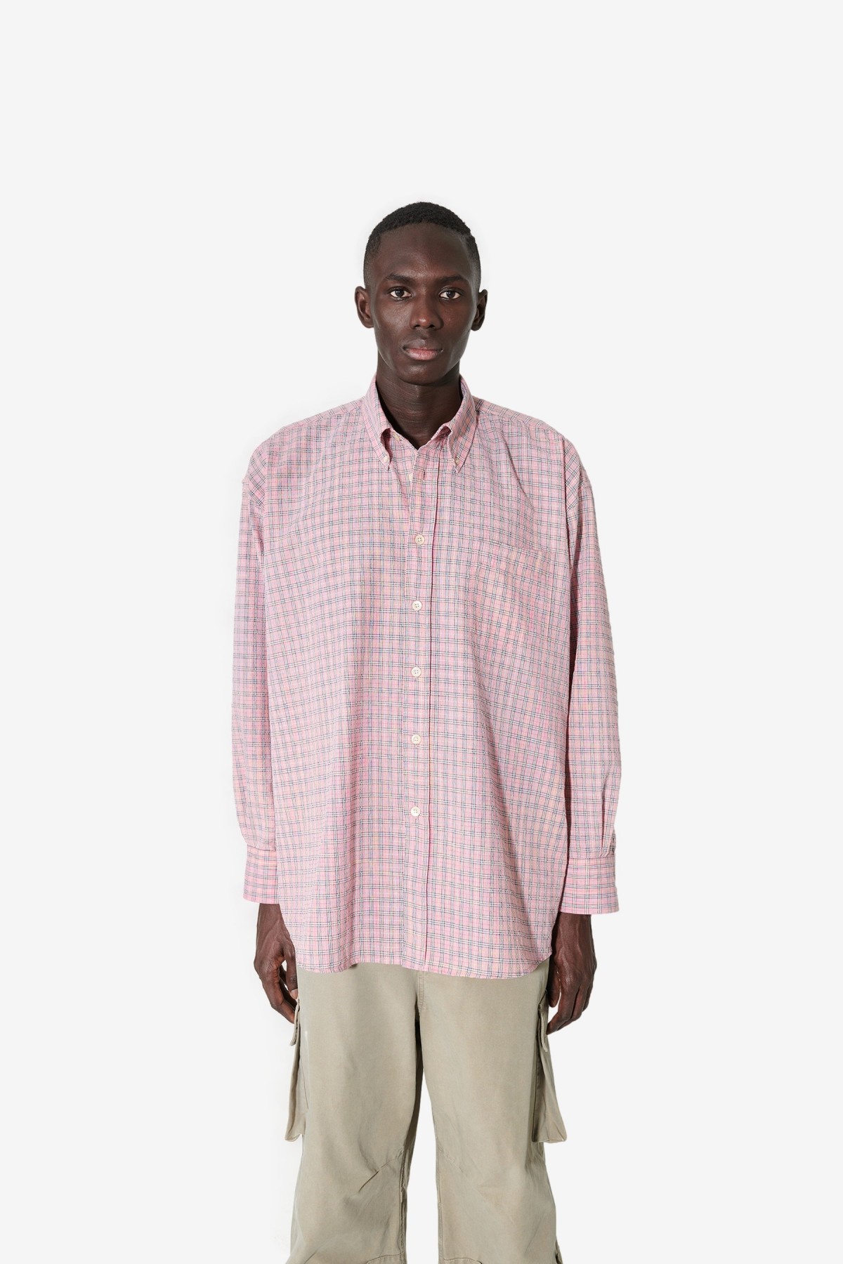 Borrowed BD Shirt in Pink Kimble Check - Our Legacy | Afura Store