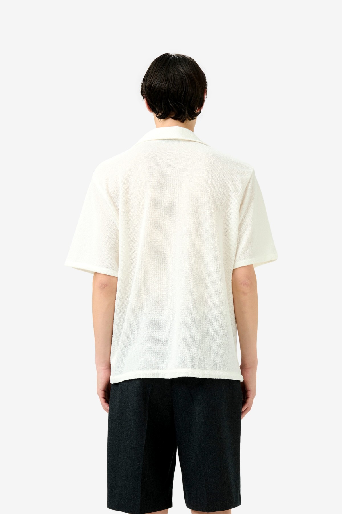 Our Legacy Box Shirt Shortsleeve in White Boucle