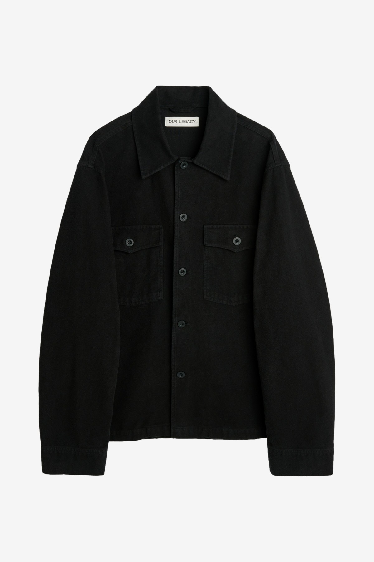 Evening Coach Jacket in Black Brushed Cotton - Our Legacy | Afura Store