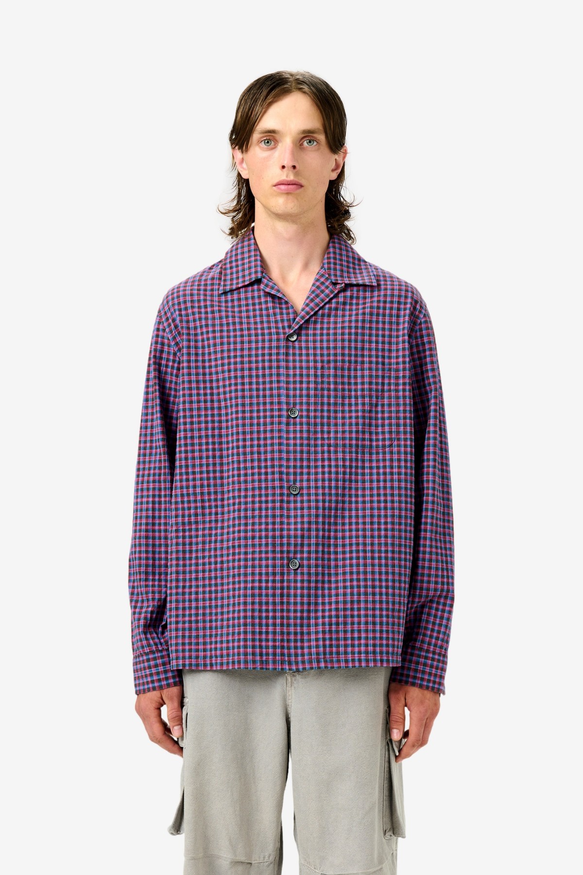 Our Legacy Heusen Shirt in Venice Check Almost Seersucker