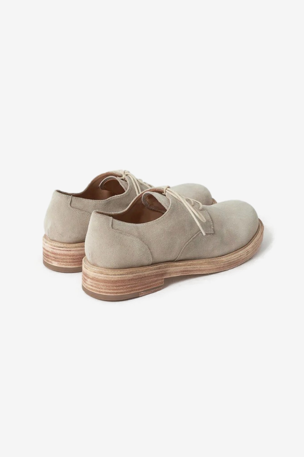 Paracia Mid Heel Derby Washed Seude in Beige