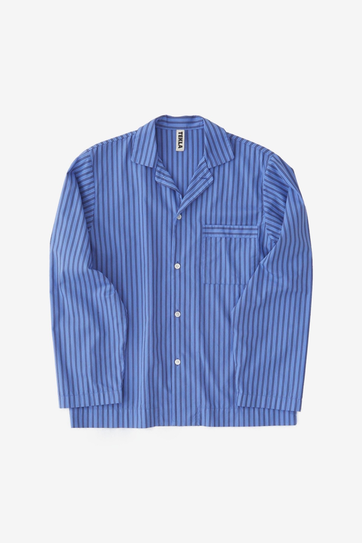 Tekla Cotton Poplin - Pyjamas Shirt in Boro Stripes