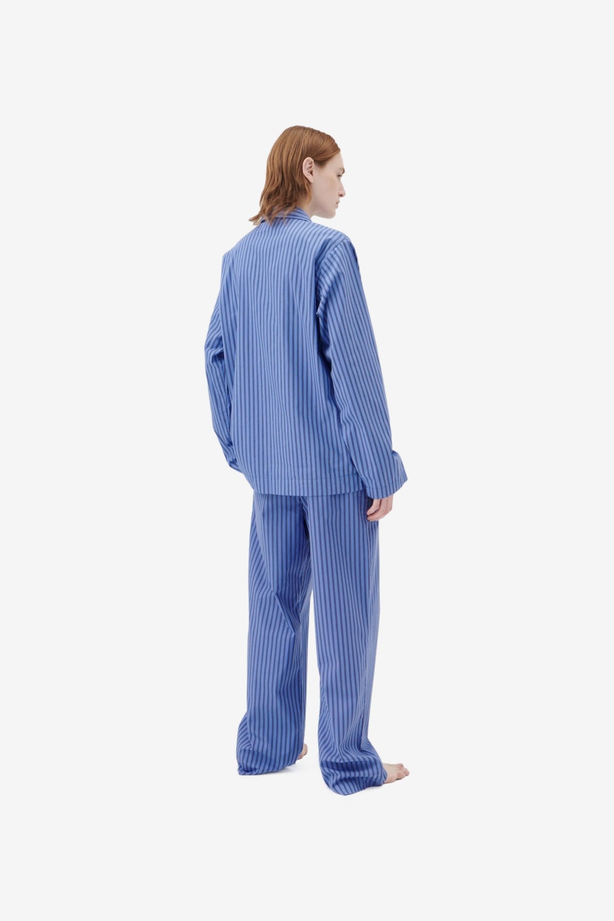Tekla Cotton Poplin - Pyjamas Shirt in Boro Stripes