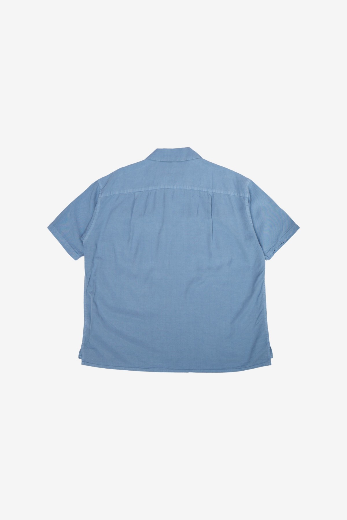 ts(s) Round Flap Pocket Short Sleeve Shirt in Blue