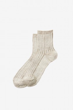 R1462 Linen Cotton Ribbed Ankle Socks