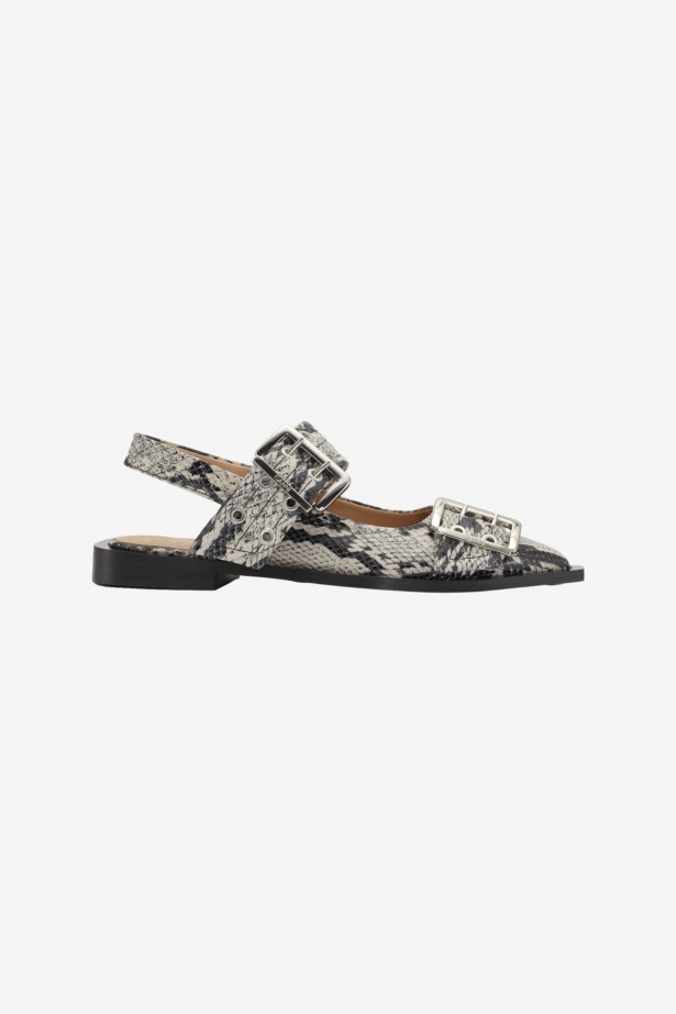 Feminine Buckle Ballerina Snake