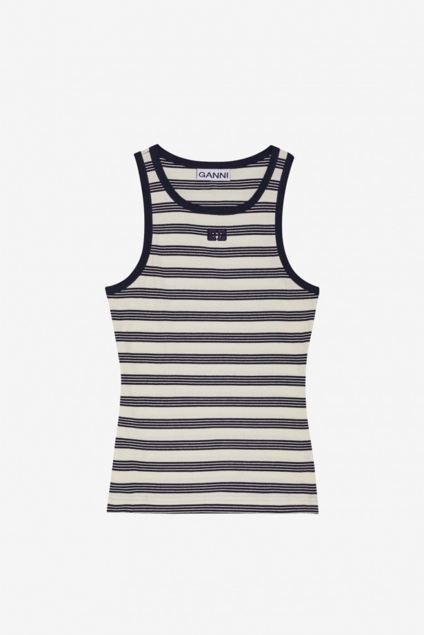 Striped Soft Cotton Rib Tank Top
