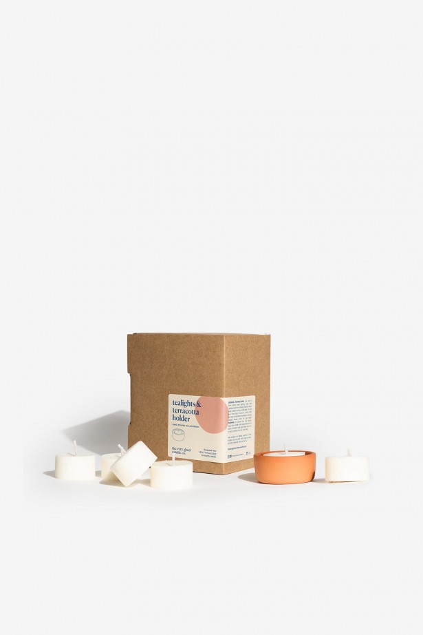 Tealights & Terracotta Holder