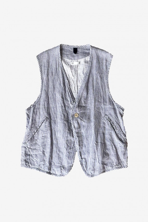 Silk Cloth Back Slit Easy Vest