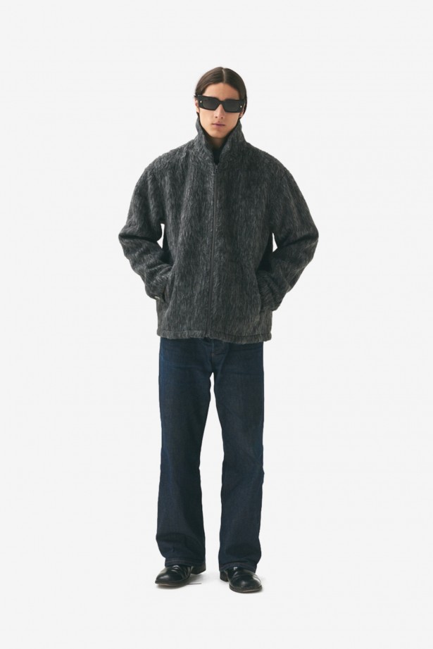 Zip Up Cardi Bonded Wool