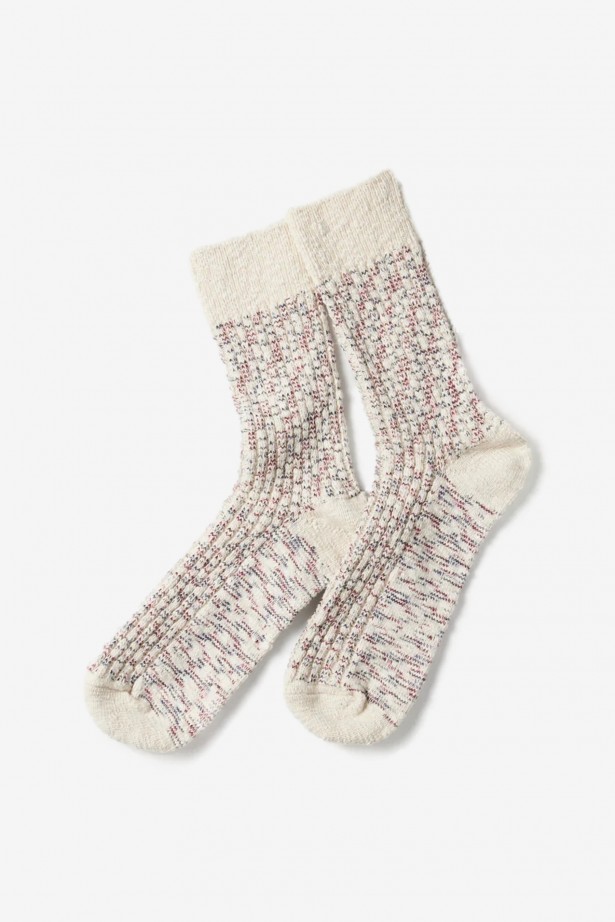 Kasuri Ribbed Crew Socks