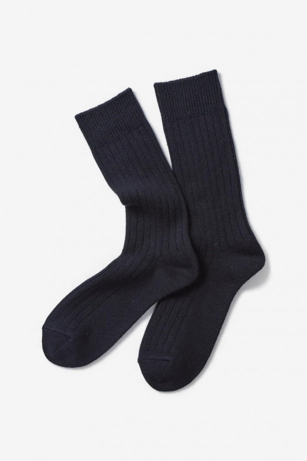 R1327 Cotton Wool Ribbed Crew Socks