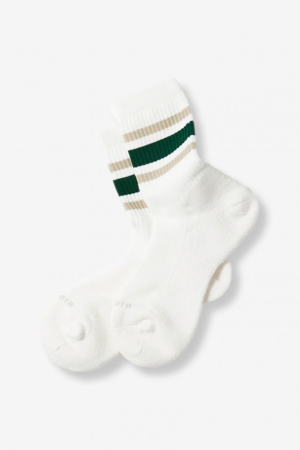 Washi Cushion Stripe Crew Socks