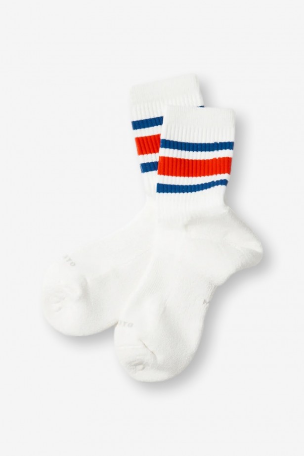 Washi Cushion Stripe Crew Socks